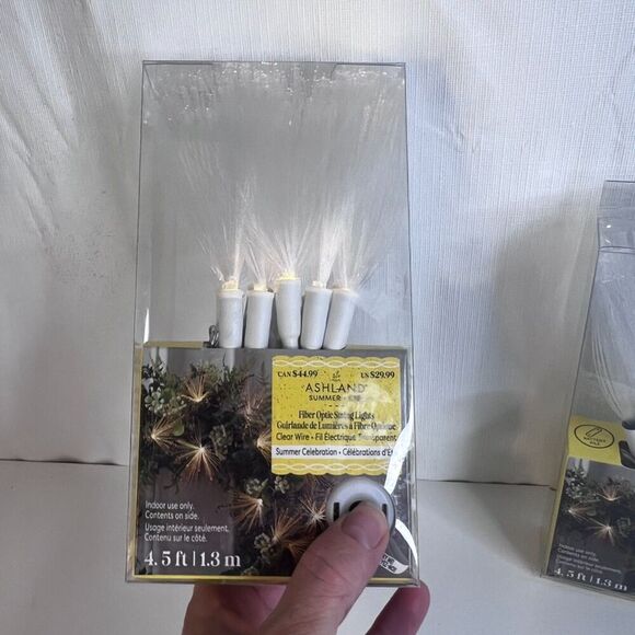 2 Pack NEW Ashland Fiber Optic String Lights Warm White 4.5FT-10 Lights EACH - Picture 4 of 9